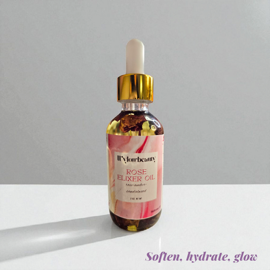 ROSE ELIXER OIL for Bath & Body *Amber, Rose & Sandalwood* (2oz.)