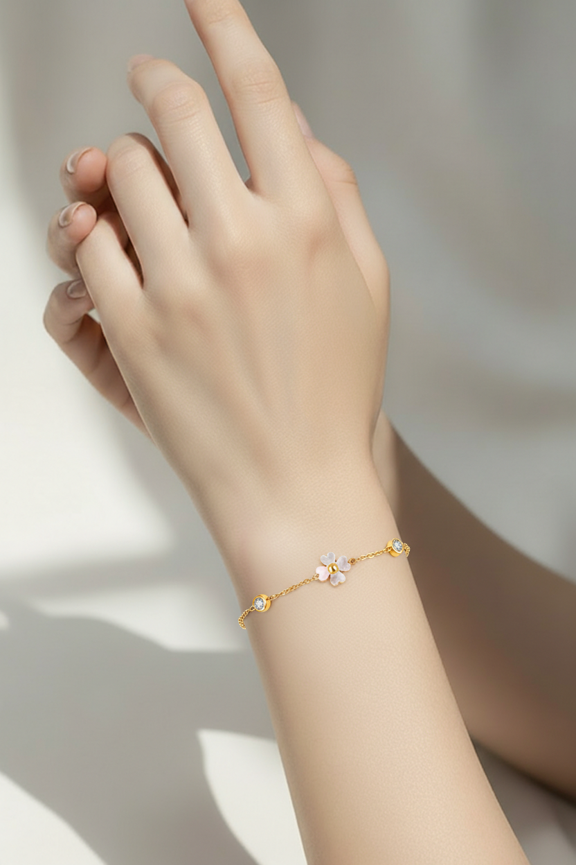 CRYSTAL BLOOM Bracelet in 18k Gold *Water-proof & Tarnish Resistant*