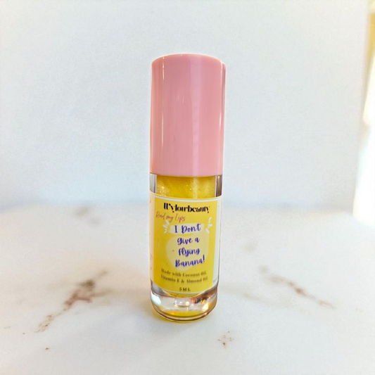 I DON'T GIVE A FLYING BANANA High Shine Lip Gloss (Light Yellow with Sparkle)