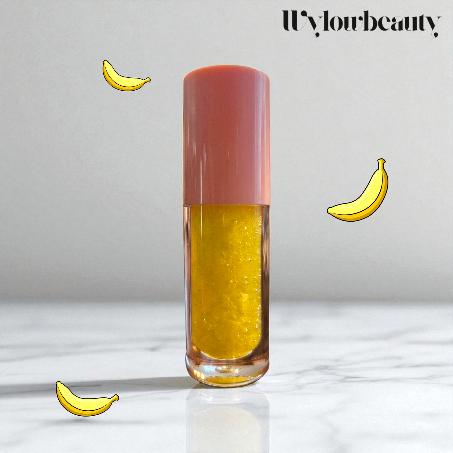 I DON'T GIVE A FLYING BANANA High Shine Lip Gloss (Light Yellow with Sparkle)