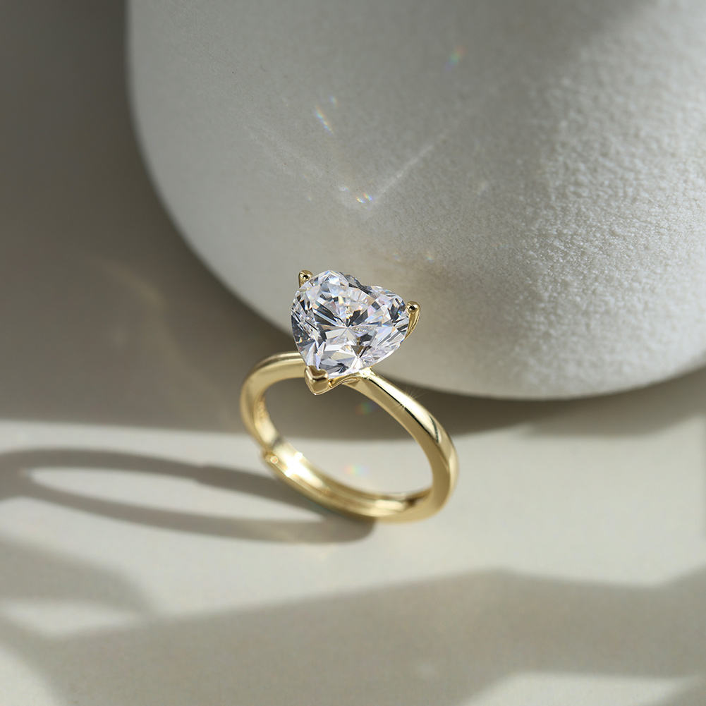 HEART ON FIRE Moissanite Diamond Ring in Sterling Silver