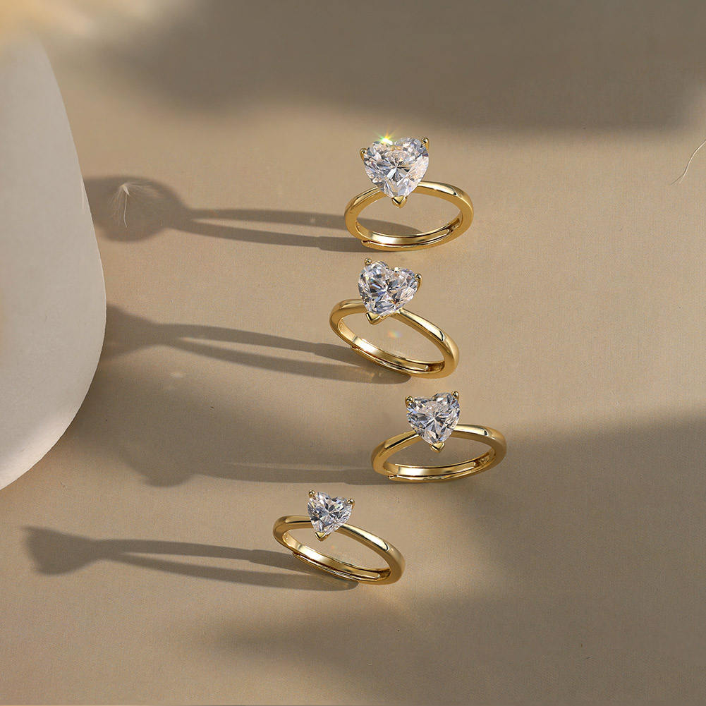 HEART ON FIRE Moissanite Diamond Ring in Sterling Silver