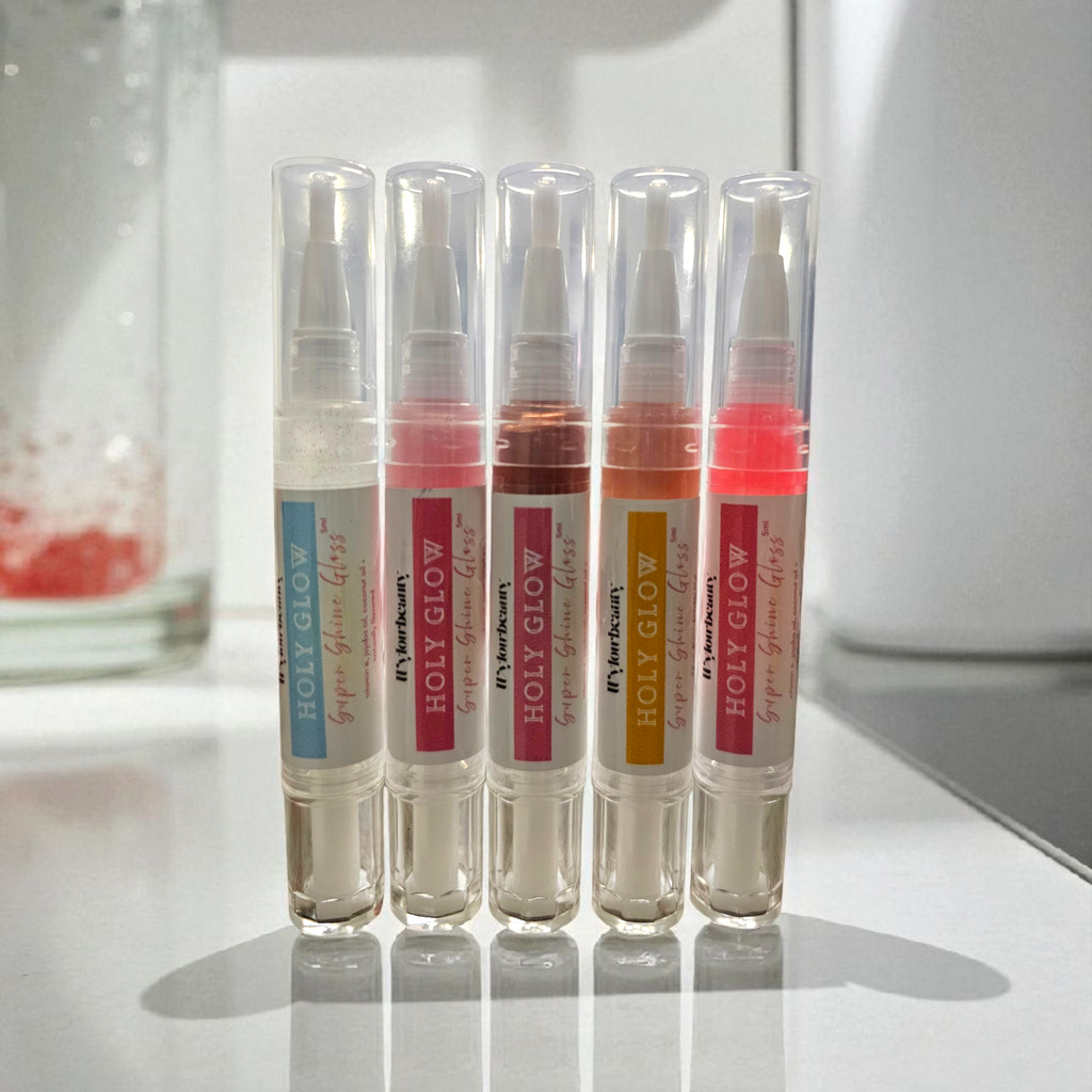 HOLY GLOW Super Shine Antiaging Lip Gloss (All Shades) * Hydrating, reduce fine lines*