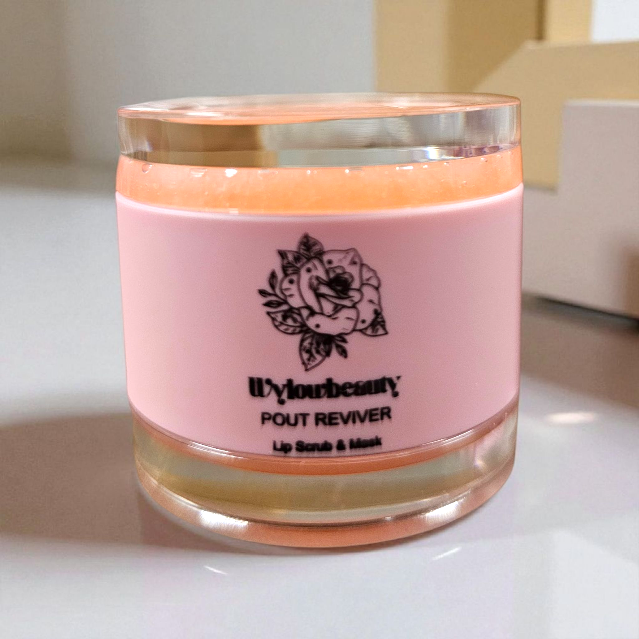 POUT REVIVER Lip Mask & Scrub Duo w/Applicator Brush -Exfoliate and Replenish