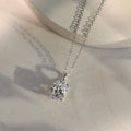THE DIANA Oval Moissanite Diamond Pendant in Sterling Silver