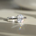 THE DIANA Oval Moissanite Solitaire Diamond in Sterling Silver- Adjustable band