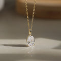 THE CYRILLA Pear Moissanite Diamond Pendant in Sterling Silver